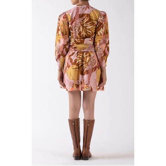 Garrie B Carly Wrap Dress Size S Botanical Flower Hawaii Vacation - Picture 2 of 11